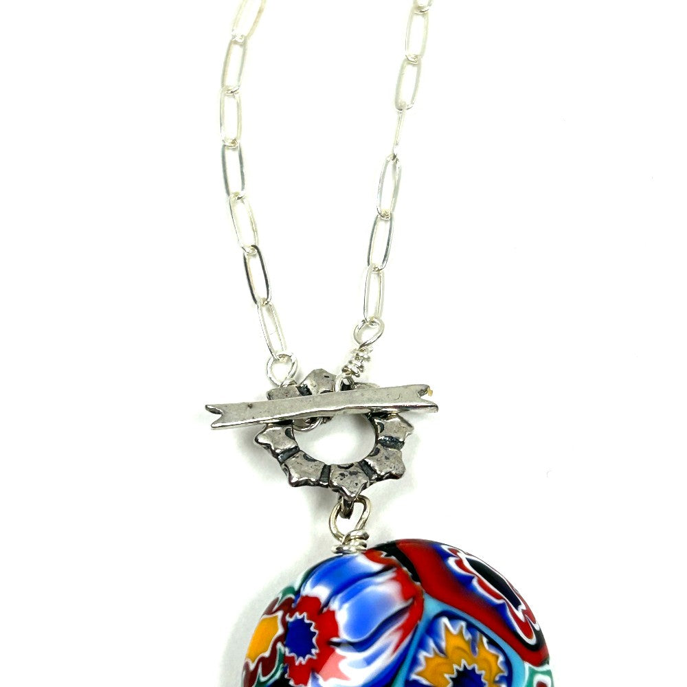 Millefiori Glass Pendant Necklace - by Sarita Kamat Designs|5389