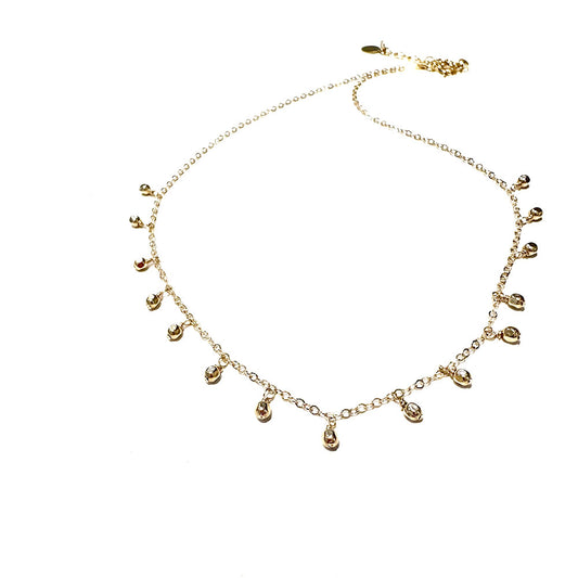14k Gold-filled Square Beads Charm Necklace