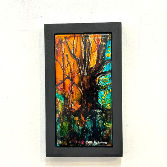 The Enchanted Forest #45 Original Alcohol Ink Forest Painting by Sarita Kamat|5086