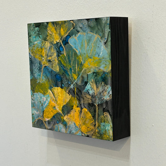 Whispers of the Gingko, Mixed Media PAinting - by Sarita Kamat Designs|5695