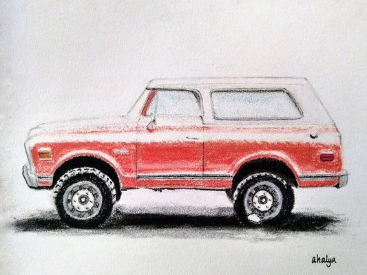 Red Car Print (Framed) - by Ahalya Mandana|5344