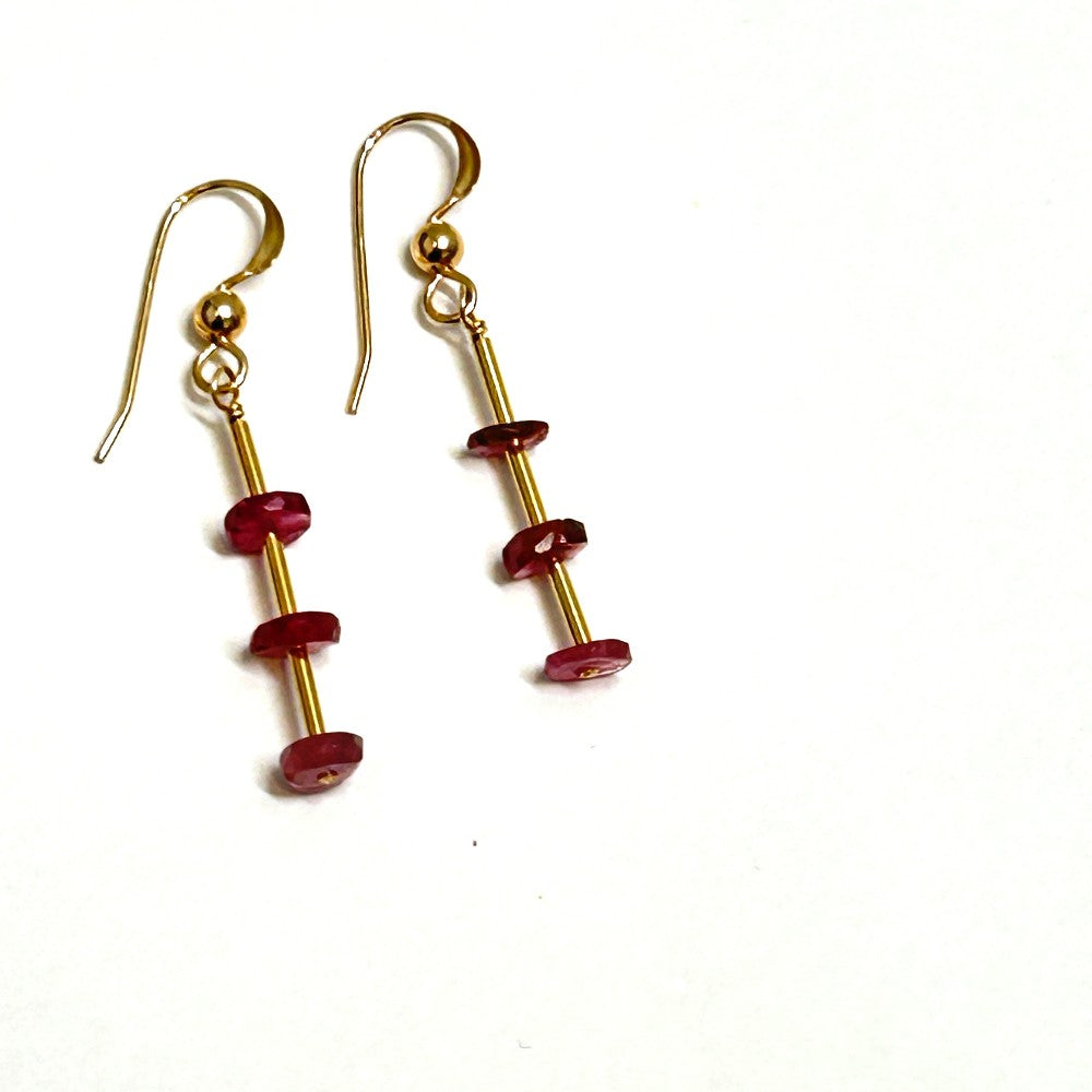 Pink Tourmaline 14kgf Earrings - by Sarita Kamat|3819