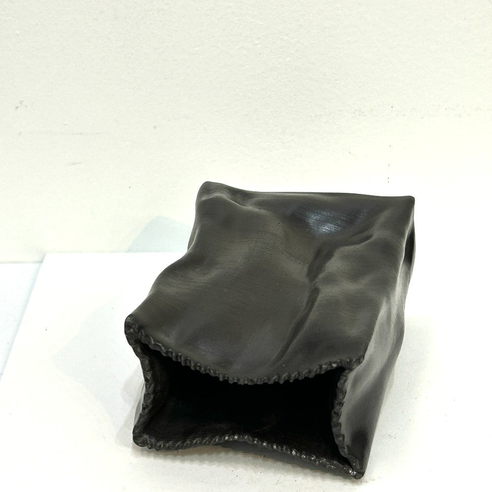 Organic Textured Black Concrete Vase - by Hirman Ahmed|5603