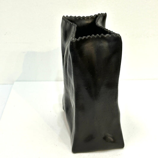 Organic Textured Black Concrete Vase - by Hirman Ahmed|5602
