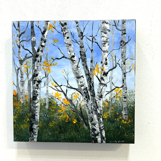 The Birch Forest #42 Golden Leaves - by Sarita Kamat Designs|5149