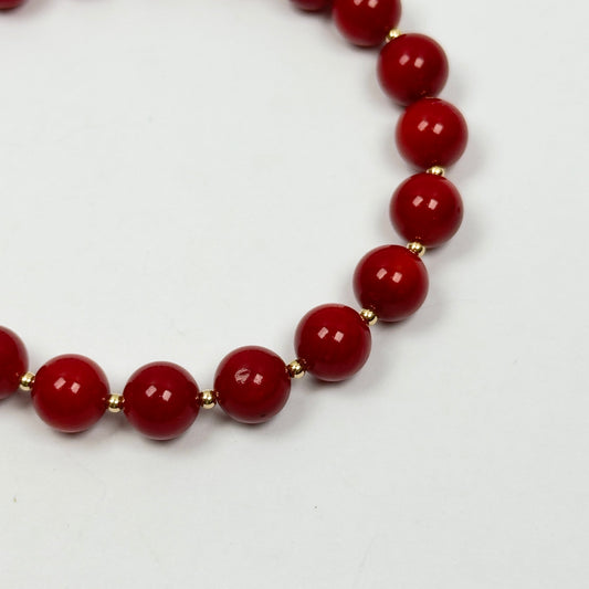 Red Coral & 14K Gold-Filled Bracelet - by Sarita Kamat Designs