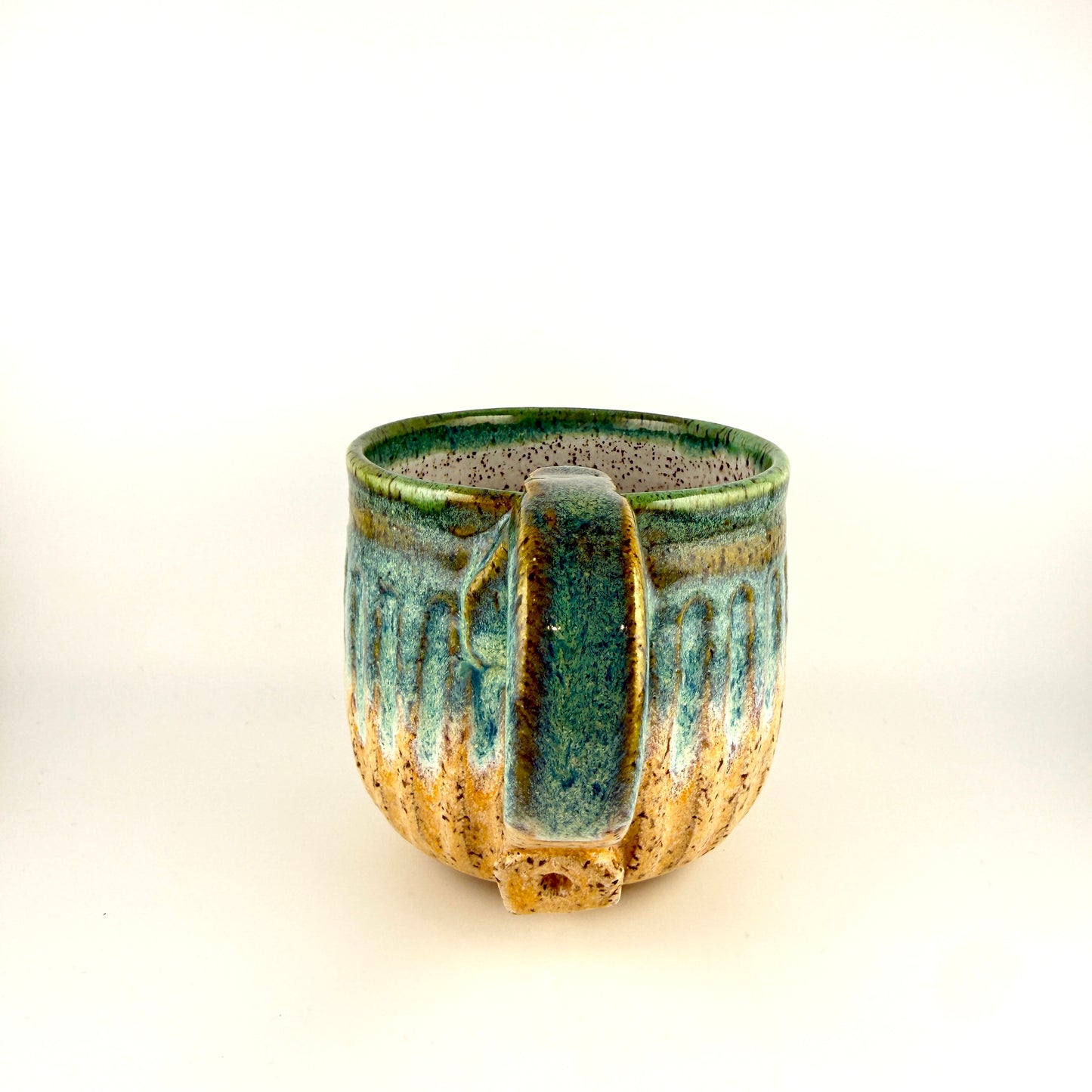 Handmade Ceramic Green-teal Mug #2 - by Frank Seter