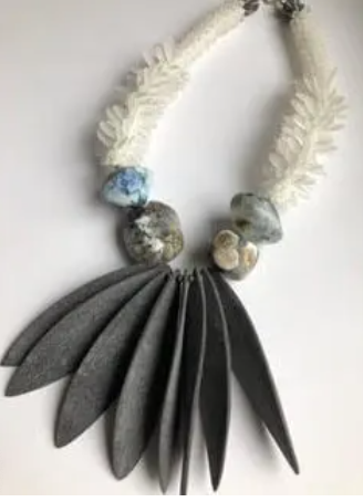 Necklace made by Karen Ovington Glass Studio