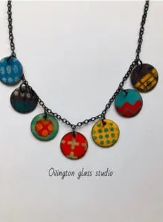 multicolored necklace by Karen Ovington Glass Studio