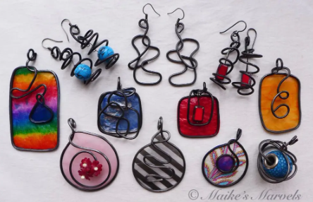 multicolored earrings by Maike's Marvels