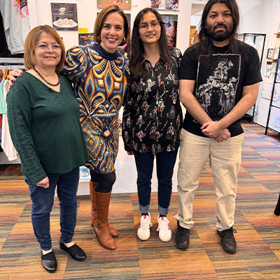 Kamat family with the WGN9 news team
