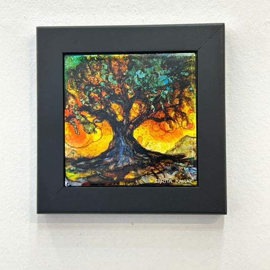 'The Soul of The Tree - original Alcohol Ink Painting by Sarita Kamat Designs|4594