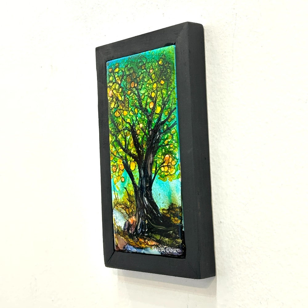 The Enchanted Forest #44 Original Alcohol Ink Forest Painting by Sarita Kamat|5082