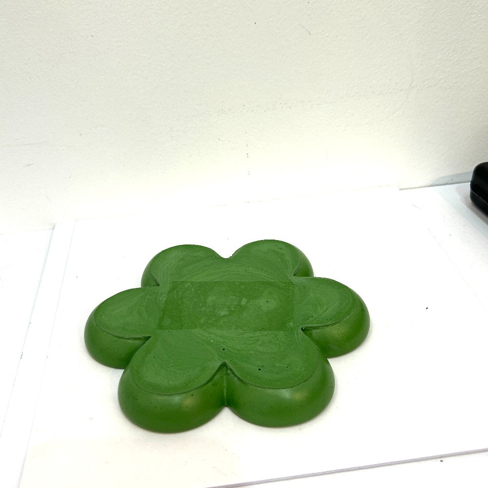 Green Flower-Shaped Concrete Trinket Tray - by Hirman Ahmed|5600