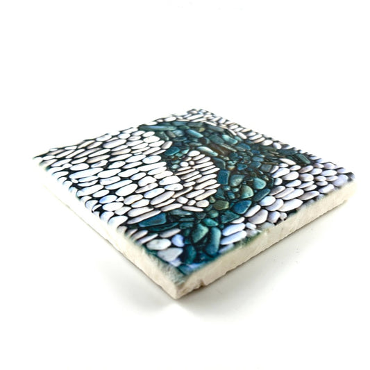 Dolphin Pebble Mosaic Coaster - Made at Artem|4421