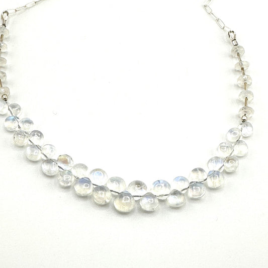 Moonstone Teardrop BEads Necklace SS - by Sarita Kamat Designs|3491
