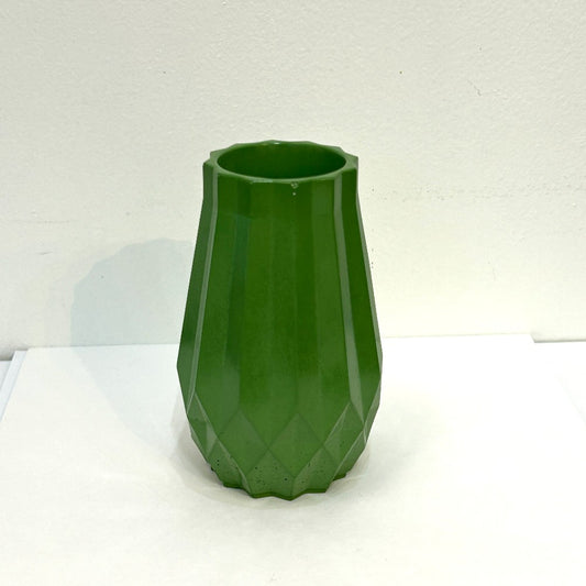 Emerald Green Geometric Concrete Vase - by Hirman Ahmed|5575