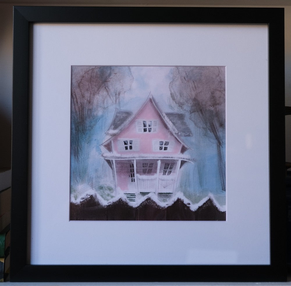 Evanston Pink House Print (Framed) - by Ahalya Mandana|5326