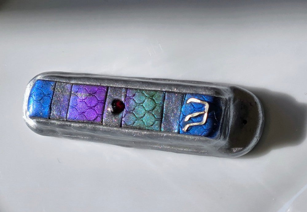 Bargello patterned Mezuzah - by Rachael Gross|4832
