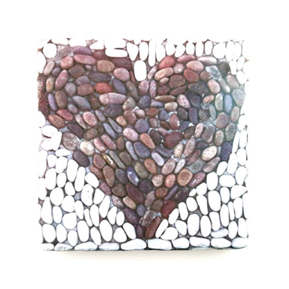 Heart Pebble Mosaic Print Coaster- Printed at Artem|4503