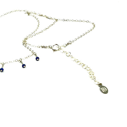Lapis Lazuli Dangle Necklace in Sterling Silver - by Sarita Kamat Designs|5527