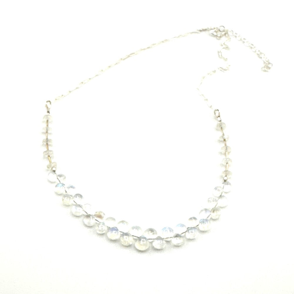 Moonstone Teardrop BEads Necklace SS - by Sarita Kamat Designs|3493