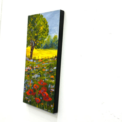 Where the Poppies Lead – Original Poppy Field Acrylic Painting by Sarita Kamat Designs|4688