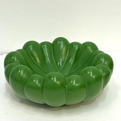 Emerald Green Scalloped Concrete Decorative Bowl - by Hirman Ahmed|5582