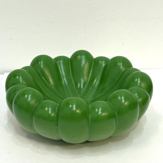 Emerald Green Scalloped Concrete Decorative Bowl - by Hirman Ahmed|5582