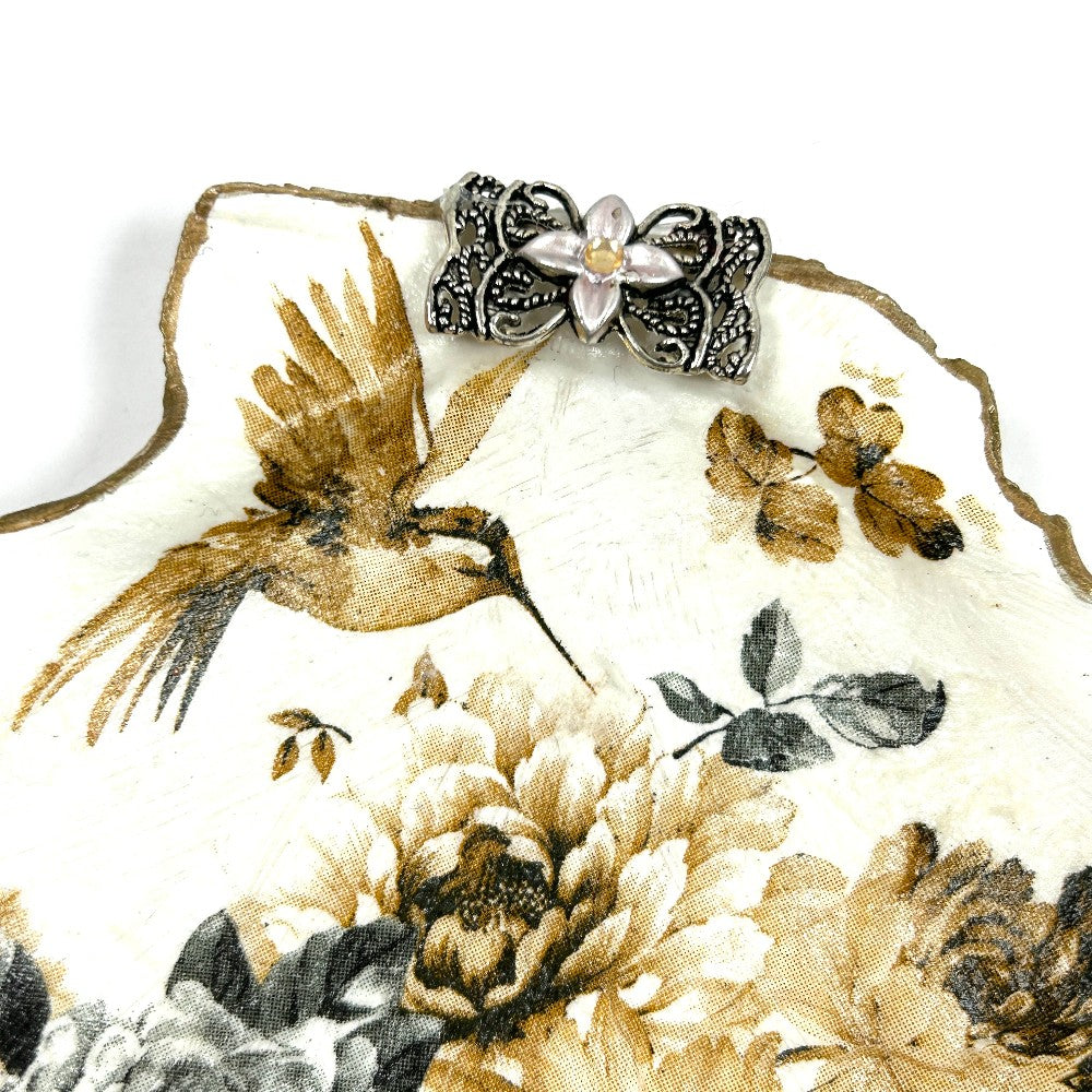 Decoupage Hummingbird Seashell Jewelry Dish - By Iliana C. McKittrick|4657