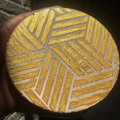 Gold Geometric – Handmade Art Deco Drinkware Coasters - set of 4|4397