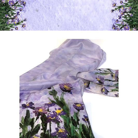 Iris Field Silk Scarf - Sarita Kamat|3650