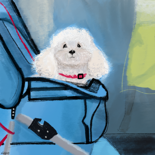 Dog in Stroller Print - by Ahalya Mandana|5328