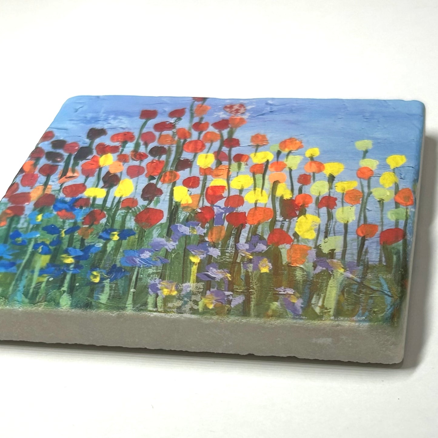 Marble Tile Coaster #3 Tulips