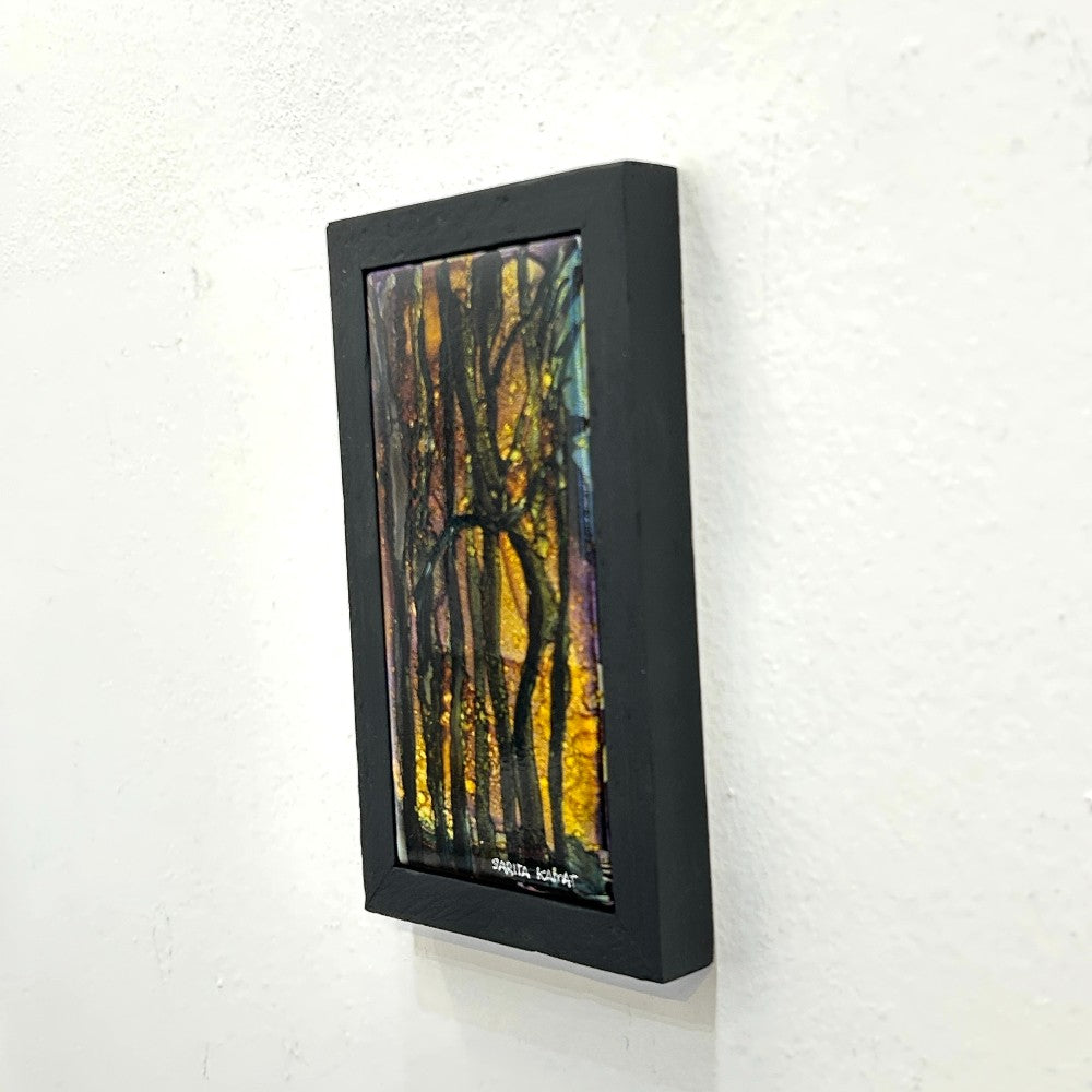 The Enchanted Forest #46 Original Alcohol Ink Forest Painting by Sarita Kamat|5090