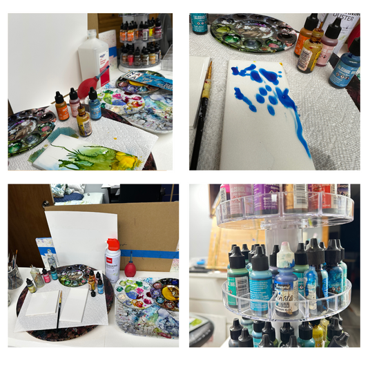 3-Session Alcohol Ink Workshop with Sarita Kamat.