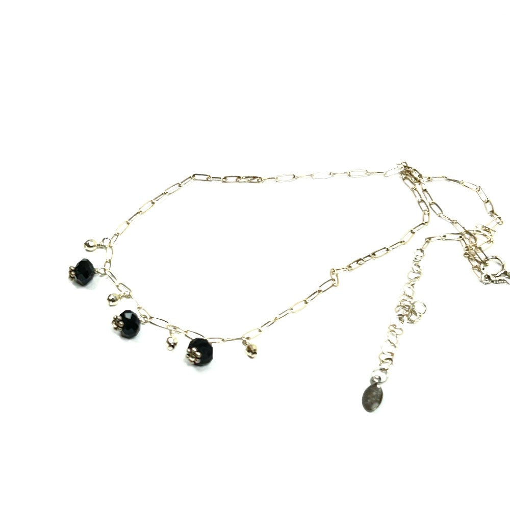Black Onyx & Sterling Silver Paper Clip Necklace – Sarita Kamat Designs|4586