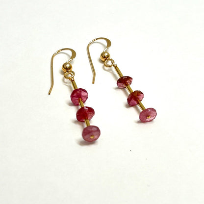Pink  Tourmaline 14kgf Earrings - by Sarita Kamat|3818
