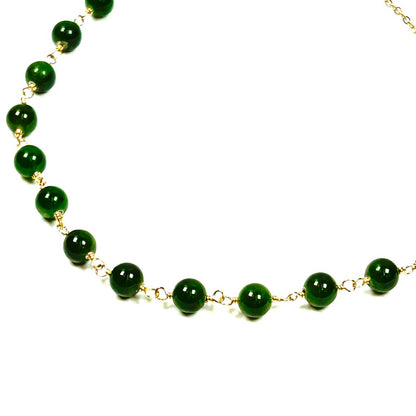 Green Jade Sterling Silver Necklace - by Sarita Kamat Designs|4614