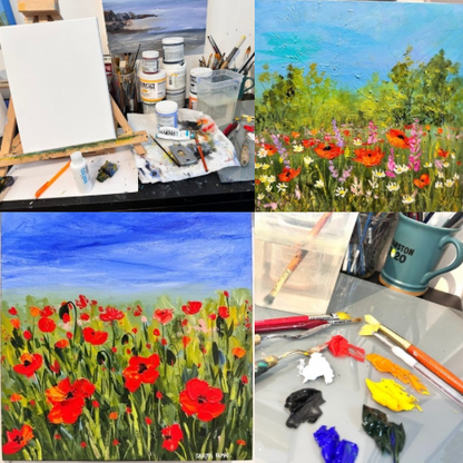 07-09-2025 5:00 pm to 7:00 pm  -  PAINTING POPPIES IN ACRYLICS - with Sarita Kamat