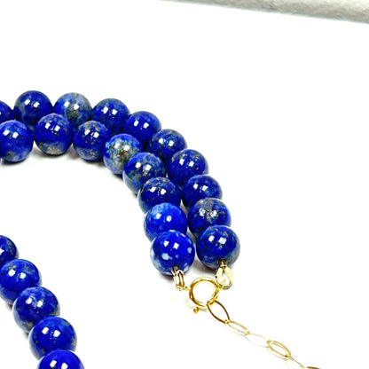 Lapis Lazuli & Cloisonné Floral Bead Necklace - by Sarita Kamat Designs|5392