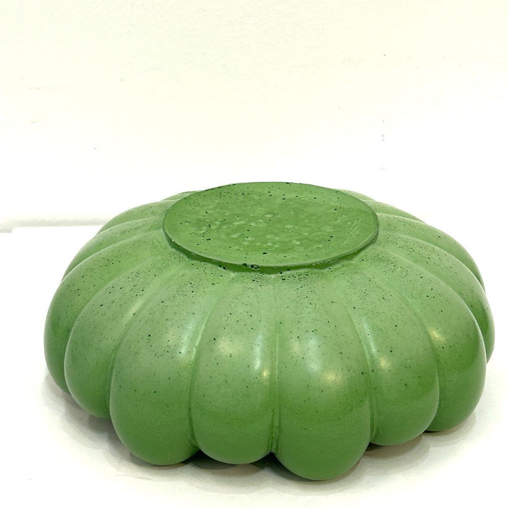 Emerald Green Scalloped Concrete Decorative Bowl - by Hirman Ahmed|5581