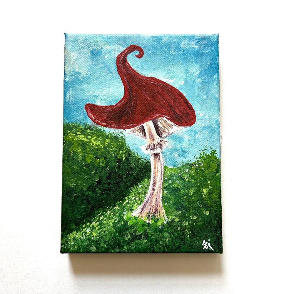 Whimsical Red Mushroom 5x7" - by Emma Campbell|3920