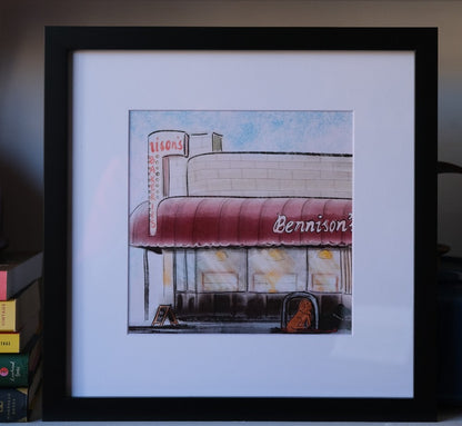 Bennison's Bakery with Dogs Print (Framed) - by Ahalya Mandana|5334