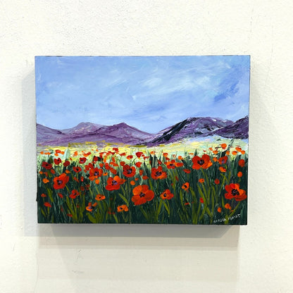 Poppies Beneath the Mountains – Original Acrylic Painting by Sarita Kamat|5530