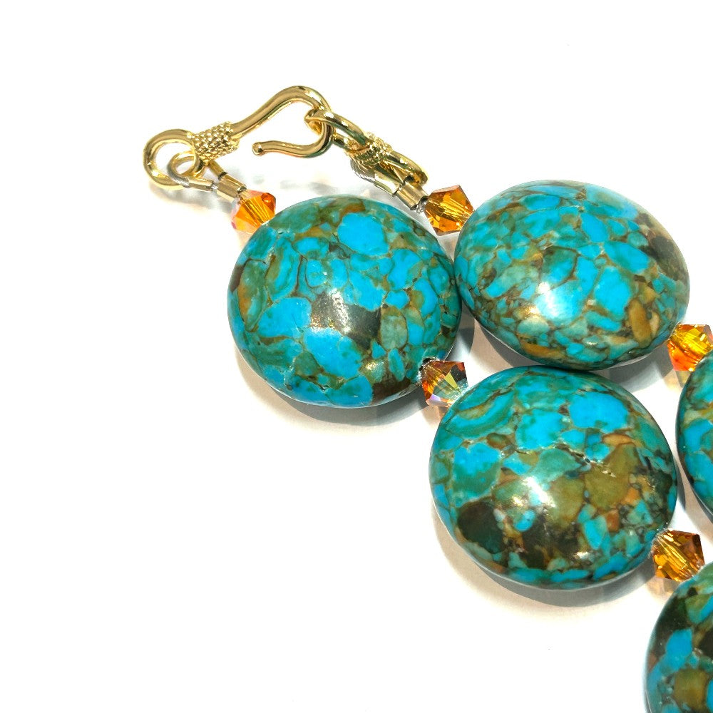 Magnesite Necklace with Crystal accents 14k gold filled - by Sarita Kamat|3812