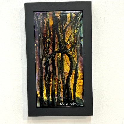 The Enchanted Forest #46 Original Alcohol Ink Forest Painting by Sarita Kamat|5089