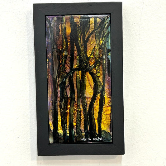 The Enchanted Forest #46 Original Alcohol Ink Forest Painting by Sarita Kamat|5089