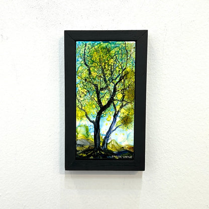 Rooted in Light - Original Alcohol Ink Forest Painting by Sarita Kamat|4724