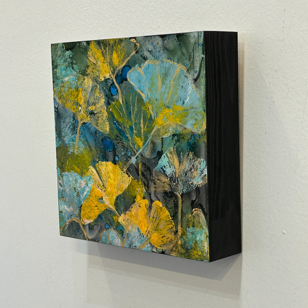 Whispers of the Gingko, Mixed Media PAinting - by Sarita Kamat Designs|5695